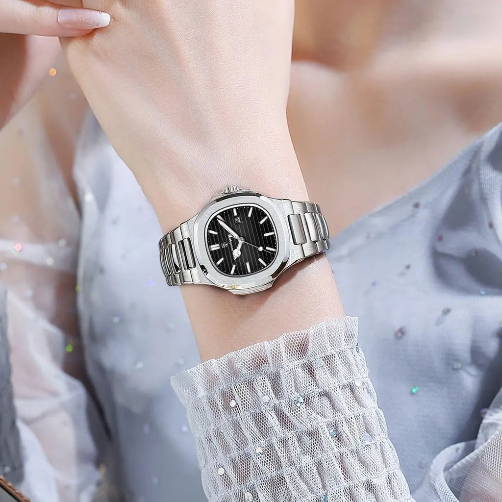 POEDAGAR Elegant Women's Quartz Watches Waterproof Luminous Date Ladies Wristwatch Stainless Steel Fashion Watch For Woman Reloj Vera Lux