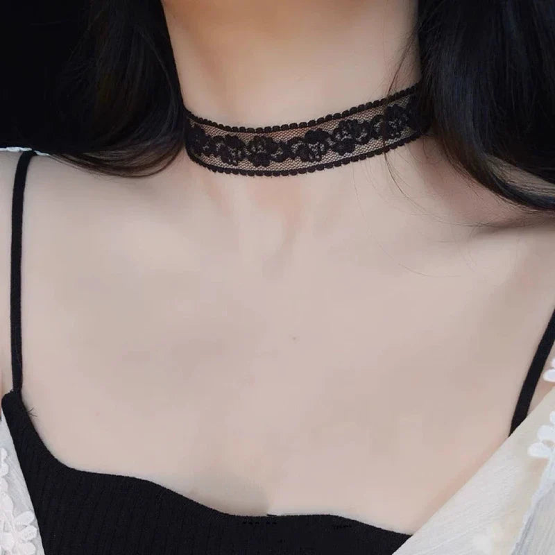 2026 New Black Sexy Lace Flower Necklace for Women Harajuku Gothic Short Choker Collar Necklace Party Female Neck Accessories ﻿ Vera Lux