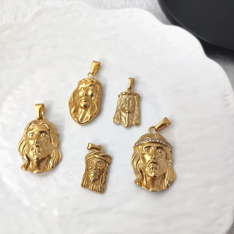 Hot Style Hip Hop 18K Gold Plated Stainless Steel Jesus Pendant for Women Men, Perfect for Daily Outfits & Concert Styles Vera Lux