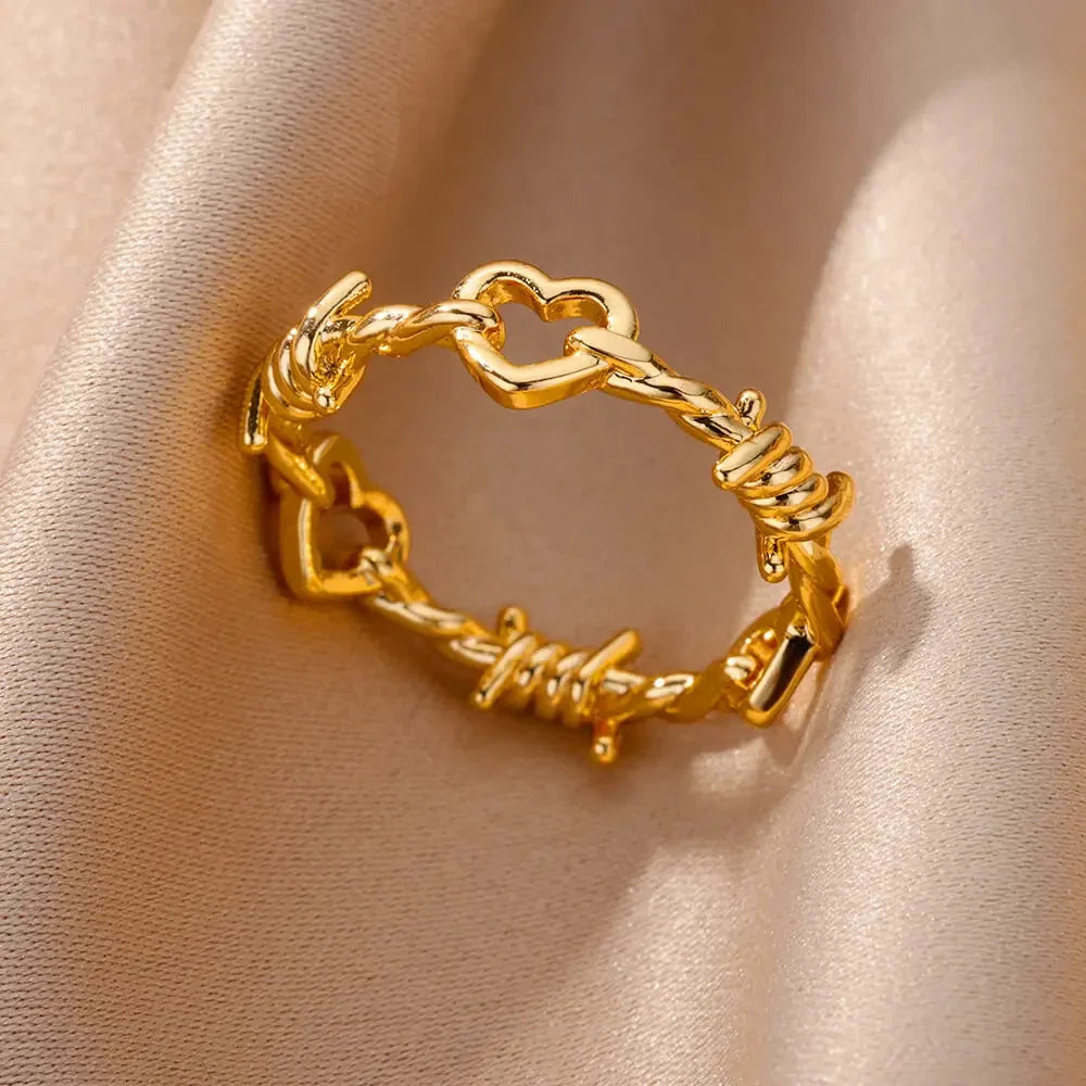 Anti-Stress Rotating Beads Rings for Women Men Gold Color Stainless Steel Double Smooth Beads Finger Ring Party Jewelry Gift Vera Lux