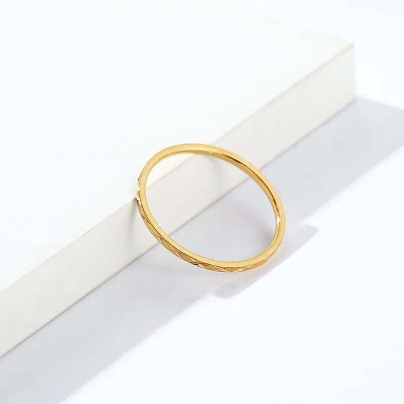 1mm Thin Stackable Ring Stainless Steel Faceted Knuckle Midi Ring for Women Girl Size 3-10 Vera Lux