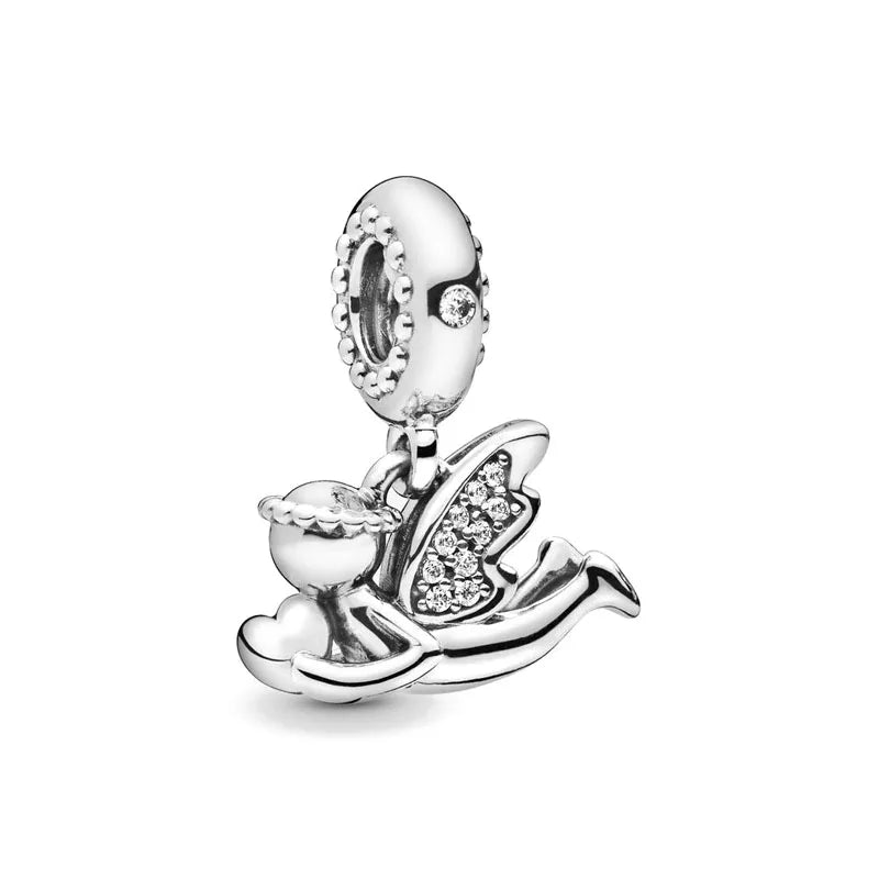 2026 New S925 Silver Robot Cross Digital Pendant, Suitable for Original Bracelets, DIY Accessories, Women's Charm Jewelry Gifts Vera Lux