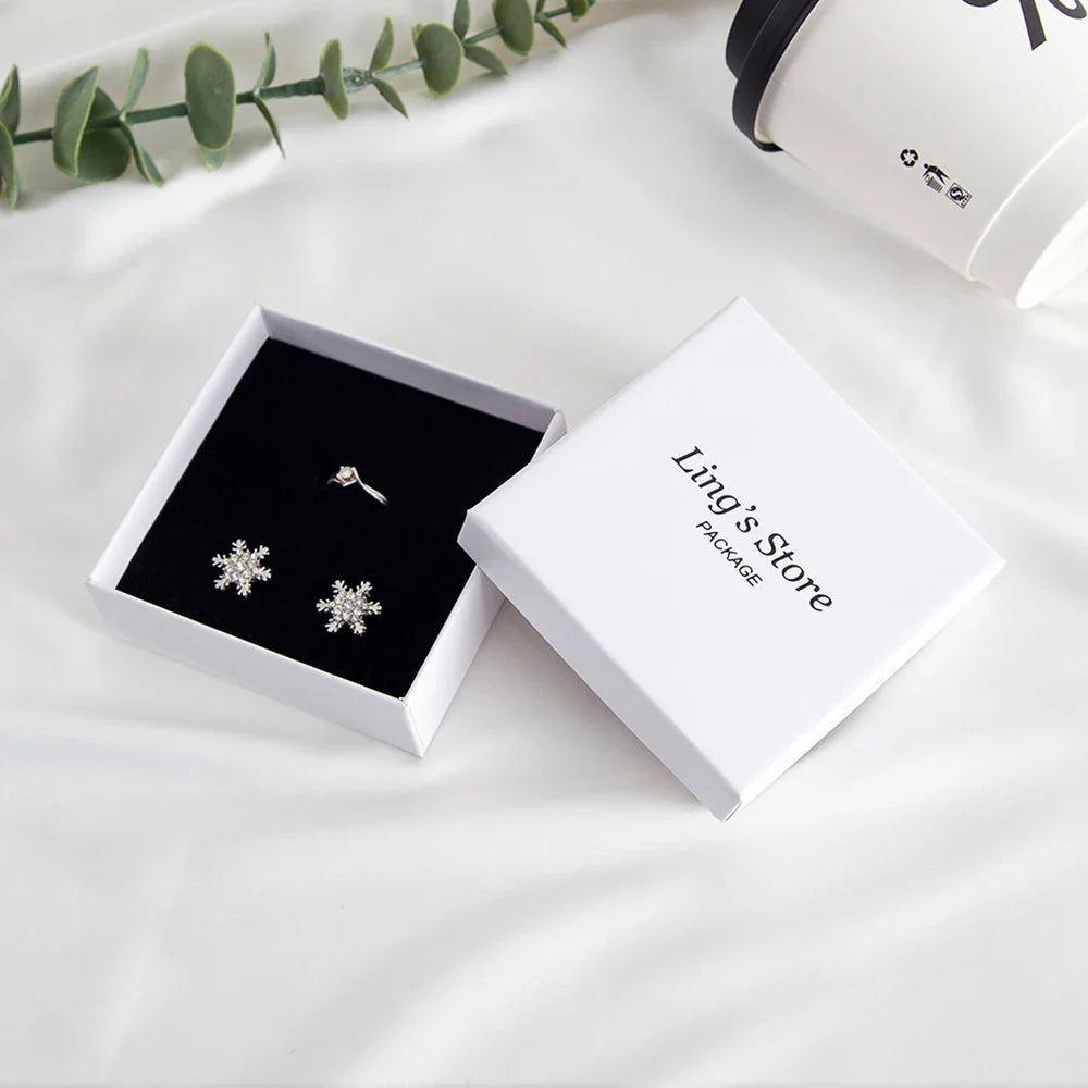 24Pcs Personalized Logo Jewelry Paper Gift Box Wedding Favors Ring Earring Necklace Pendant Bracelet Stud Bag Storage Packaging Vera Lux