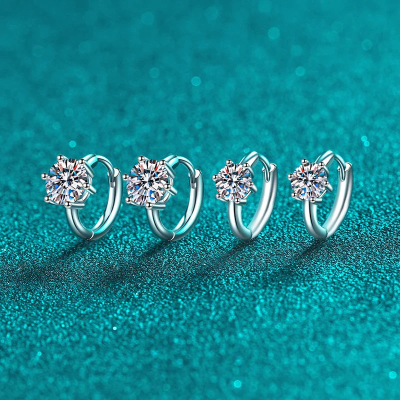 NeeTim 0.5ct 1ct Moissanite Earrings 925 Sterling Silver Lab Diamond Sparkling Party Wedding Studs Earring Designer for Women Vera Lux