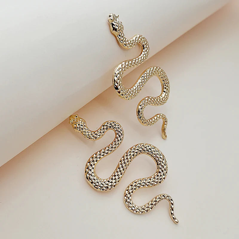 Avant-garde Sexy and Exaggerated Halloween Snake Shaped Earrings for Women Fashion Gothic Personalized Trend Girl Rock Jewelry Vera Lux