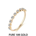 MINTYBOX 925 Sliver D Color VVS1 Moissanite 10K 14K Yellow Gold Plated Engagement Wedding Band Moissanite Diamond Ring for Women Vera Lux