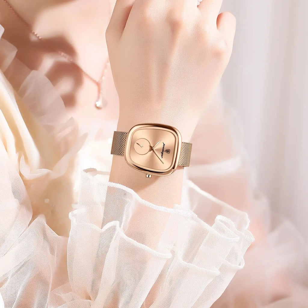 POEDAGAR Luxury Brand Woman Watch Waterproof Stainless Steel Mesh Women's Watches Fashion Elegant Quartz Ladies Wristwatch Reloj Vera Lux