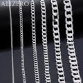 Wholesale 925 Sterling Silver Necklace Width 2-12MM Long 40-75cm Lobster Clasp Chain Men Women Fashion Punk Necklaces Jewelry Vera Lux