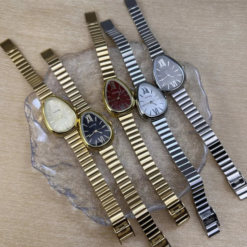 New Ladies Watches gift Snake Head Watch for Women Luxury Fashion Steel Strap Quartz Wristwatches Dropshipping Clock Vera Lux