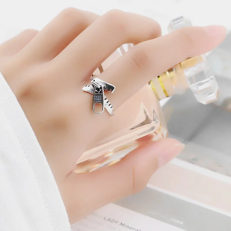 925 Sterling Silver Geometry Zipper Engagement Rings For Women Ladies Luxury Designer Jewelry Accessories Jewellery Vera Lux