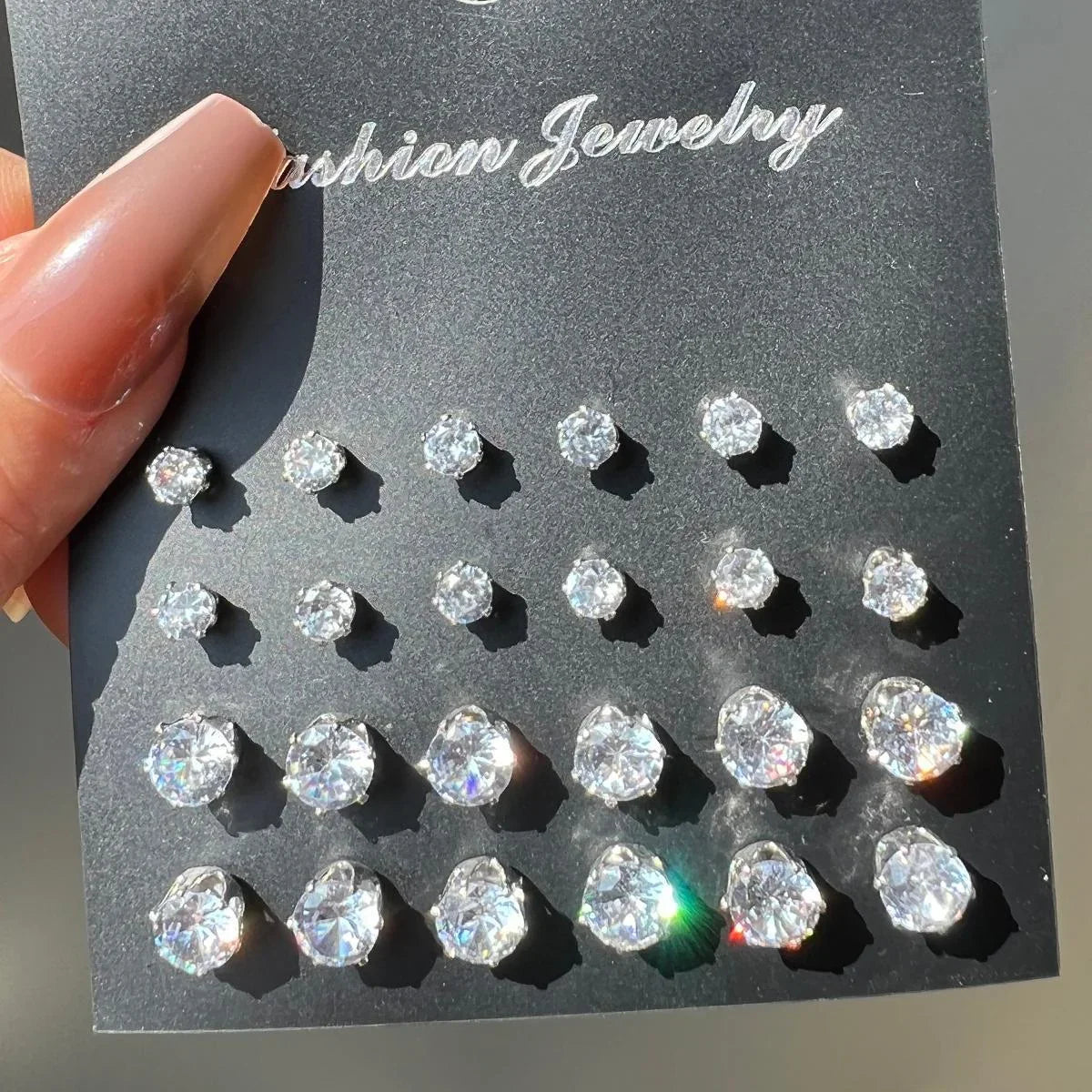 36 Pcs Simple Shiny Rhinestone Stud Earrings Set for Women Fashion Crystal Zircon Pearl Earring New Jewelry Accessories Gifts Vera Lux