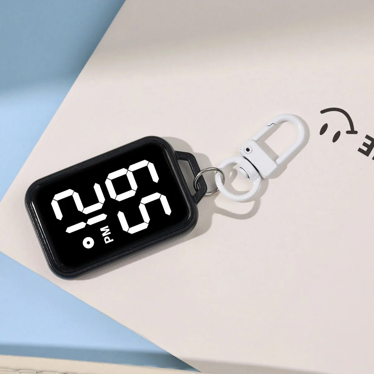 1PC LED Keychain Pocket Watch Digital Display Electronic Watch Student Backpacks Keys Pendant Cartoon Small Hanging Watch Gift Vera Lux