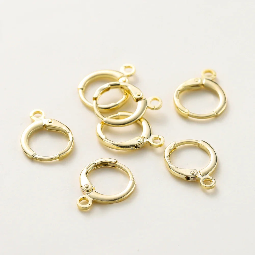 10pcs 14K 18K Gold Plated Brass France Blank Round Opening Earing Hook Ear Pendant Clips Loop For DIY Jewelry Making Findings Vera Lux
