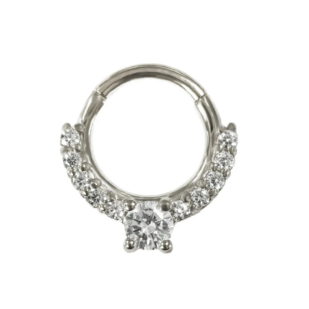 316L Surgical Steel Segment Nose Ring Zircon Septum Clicker Ear Cartilage Helix Daith Hoop Body  Piercing Jewelry Vera Lux