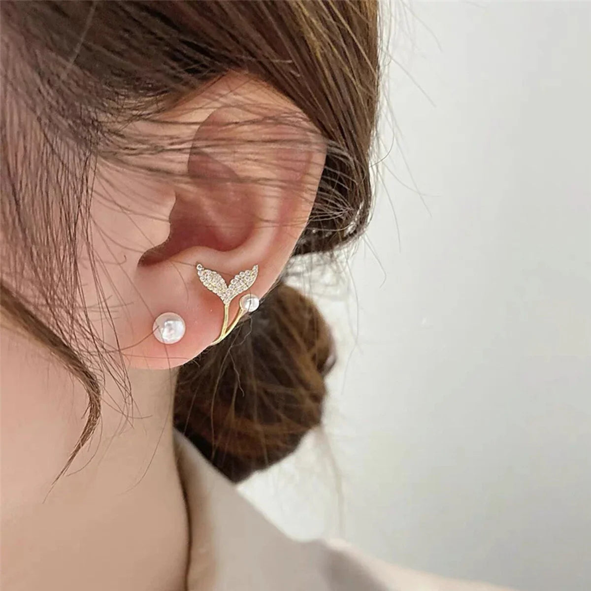 Exquisite Leaves Crystal Flower Stud Earrings For Women AAA Zircon Rose Butterfly Tassel Earring Bride Wedding Party Jewelry Vera Lux