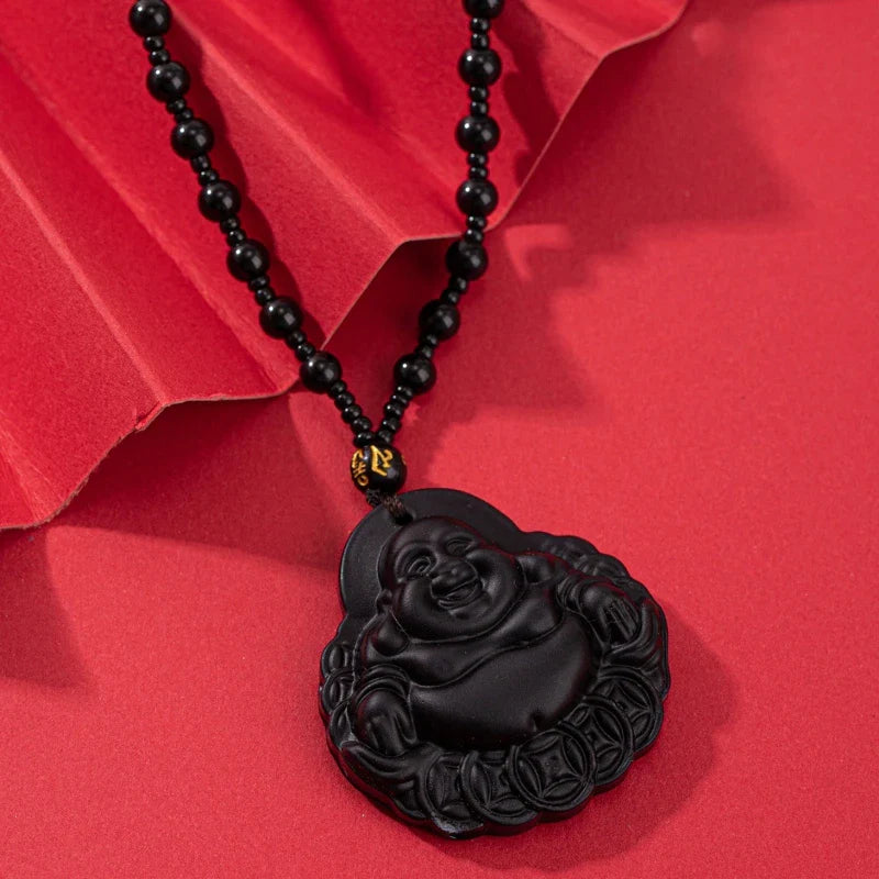 1Pcs Chinese Style Necklace Pendant Amulet Prayer Fortune Necklace Dragon Pixiu Happy Buddha Necklace Daily Jewelry Vera Lux
