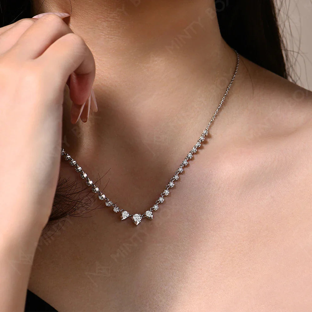MINTYBOX S925 Sterling Silver Moissanite Snake D VVS1 Lab Diamond 18k Plated 45cm Necklaces for Women Birthday Jewelry Gift Vera Lux