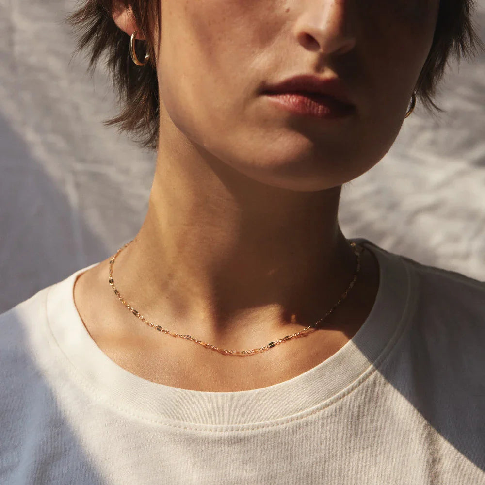Stainless Steel Necklaces for Women Gold Color Link Chain Choker Delicate Simple Necklace Friends Gift Jewelry Wholesale Kolye Vera Lux
