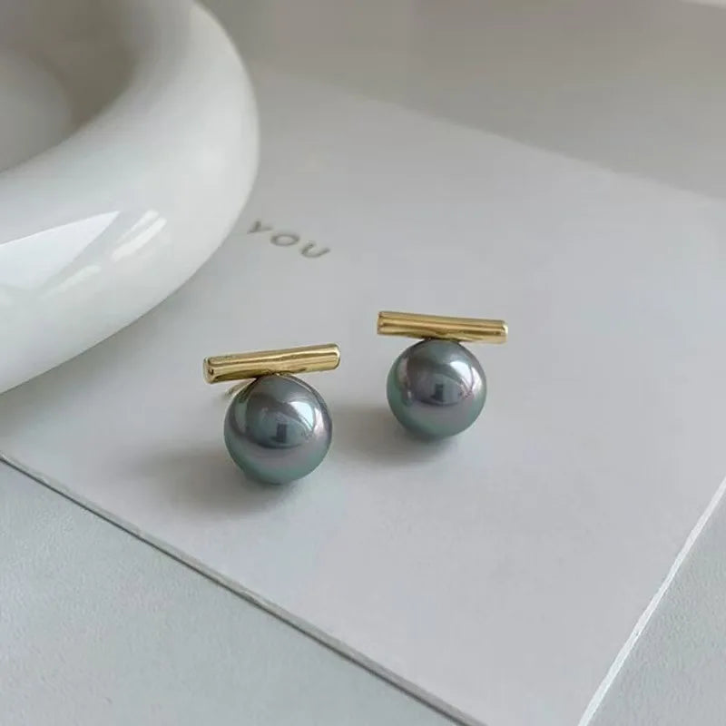 One Character Pearl Personalized Earrings Niche Simple Versatile Earrings Fashionable Temperament High-end Earrings for Women Vera Lux