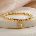 NEWBUY Trendy Gold Color Copper Beads Bracelets For Women White/Pink/Purple CZ Cute Bear Jewelry Vera Lux