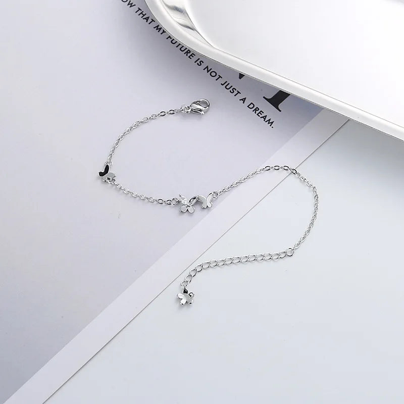 VENTFILLE 925 Silver Diamond-Studded Butterfly Bracelet Women's Fashion Temperament Flower Adjustable Bracelet Vera Lux