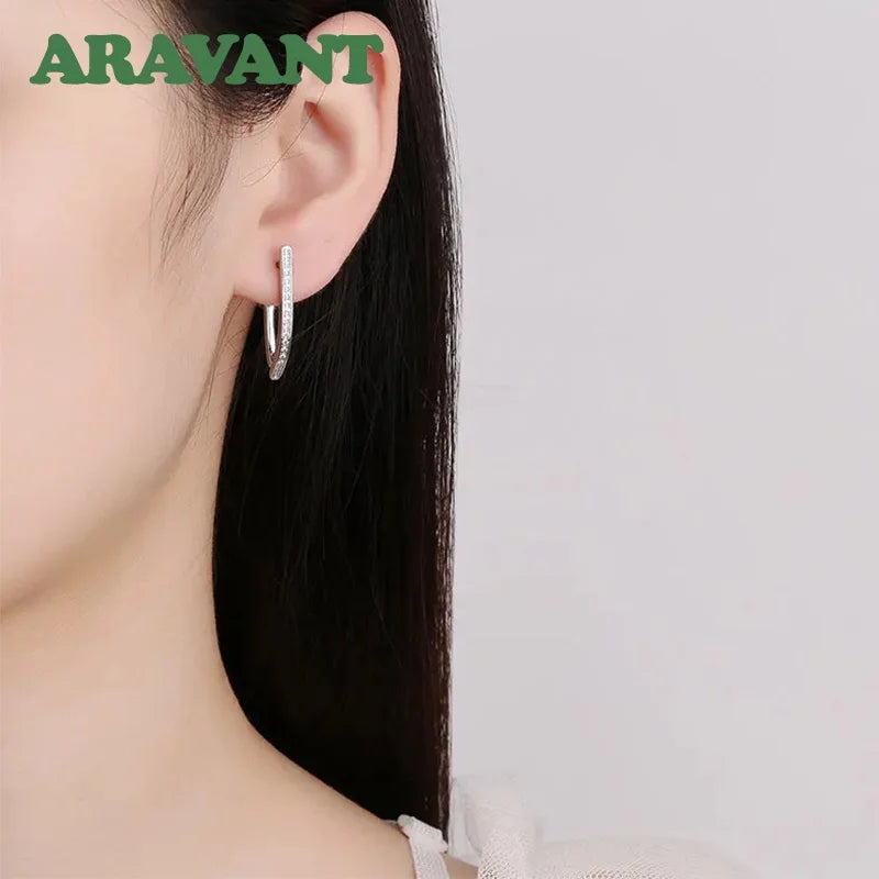 Aravant 925 Silver 18K Gold Wedding Crystal Earrings For Women Fashion Party Jewelry Vera Lux