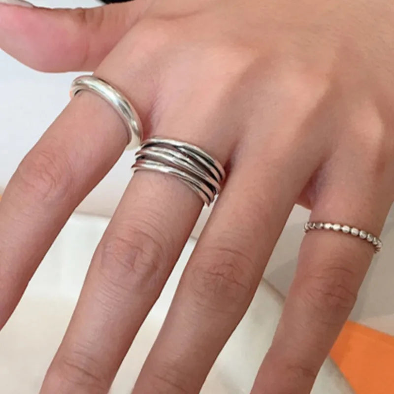 925 Sterling Silver Cross Wound Ring For Women Geometry Simple Vintage Hollow Out Jewelry Party Gift Wholesale Dropshipping Vera Lux