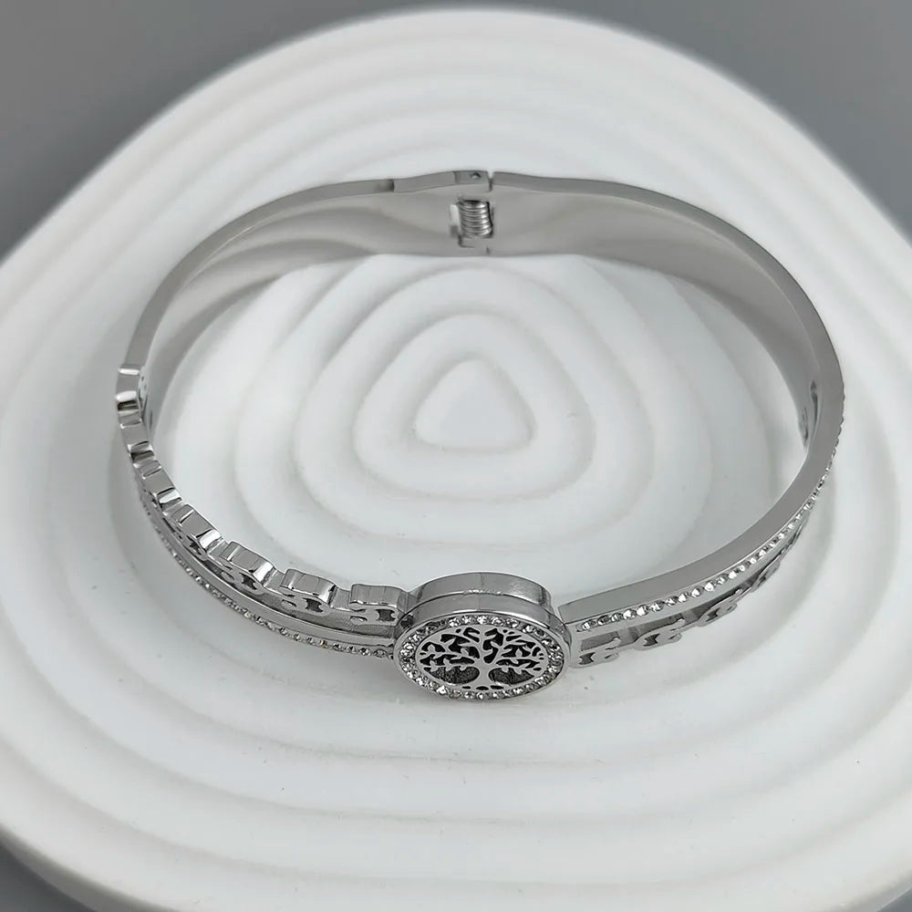New tree of life horseshoe zircon gold-plated stainless steel bracelet 18K, high quality waterproof couple bracelet, wife gift Vera Lux