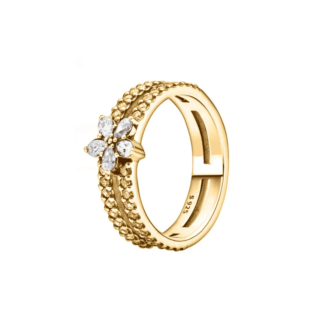 925 Silver Gold Color Heart Stone Rings Ring New Hot Selling Gold Color Rings Suitable For Any Occasion  DIY Birthday Gift Vera Lux