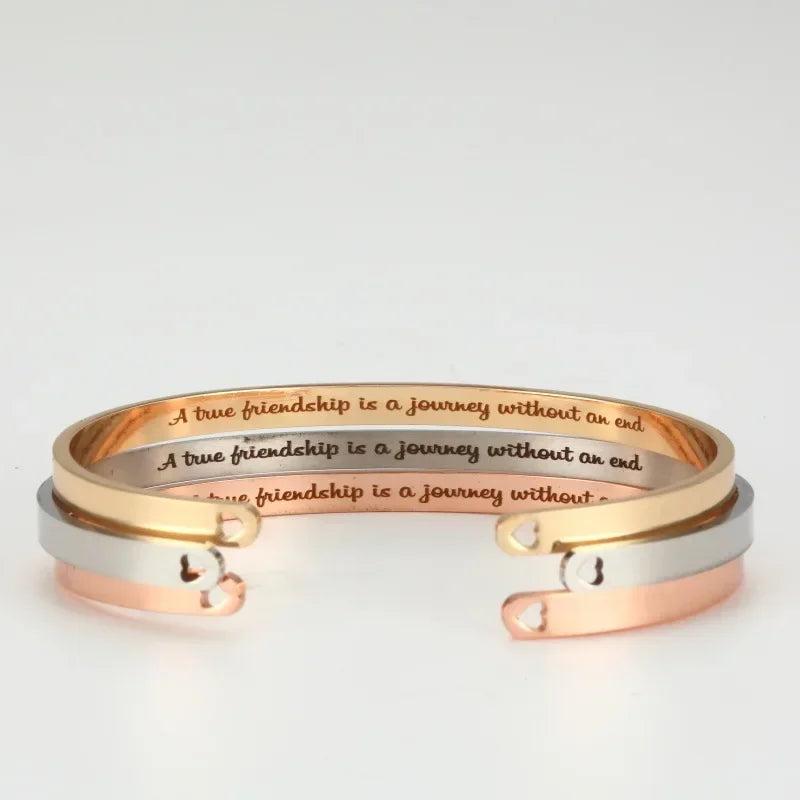 Customized Coordinate Engraved Name Text Heart Hole Cuff Bangle Personalized Bar Necklace Stainless Steel Bracelet Men Women Gif Vera Lux
