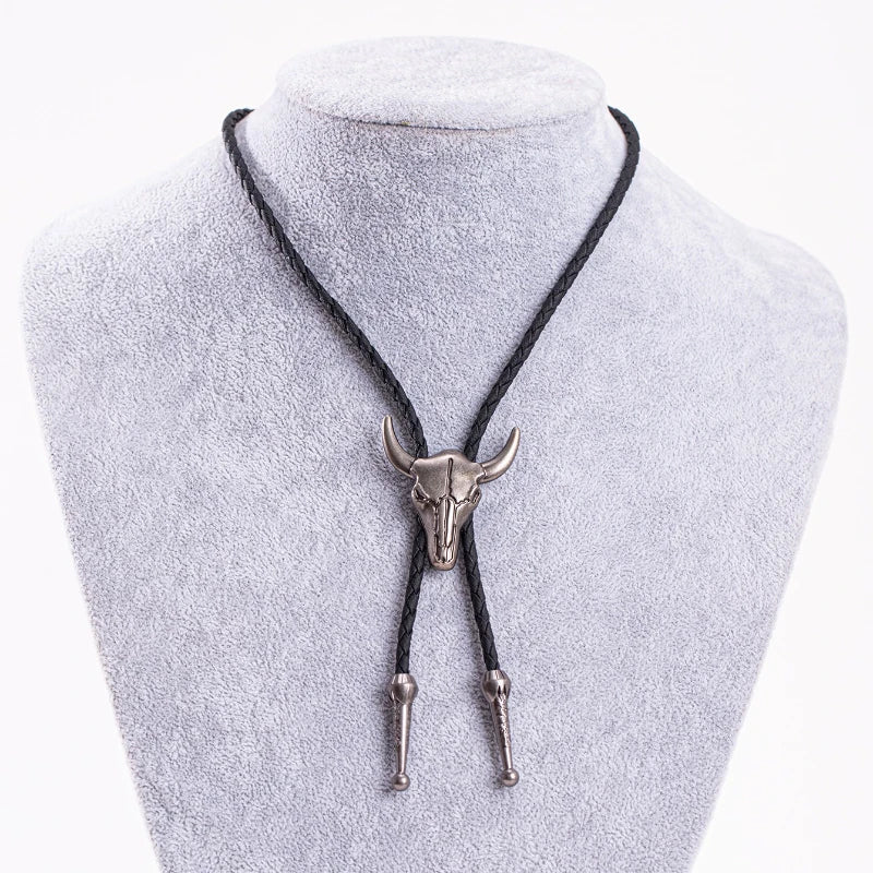 1Pcs Men's Long Necklace Pendant Bullhead Western Cowboy Elements Creative Styling Adjustable Chain Necklace Pendant Vera Lux