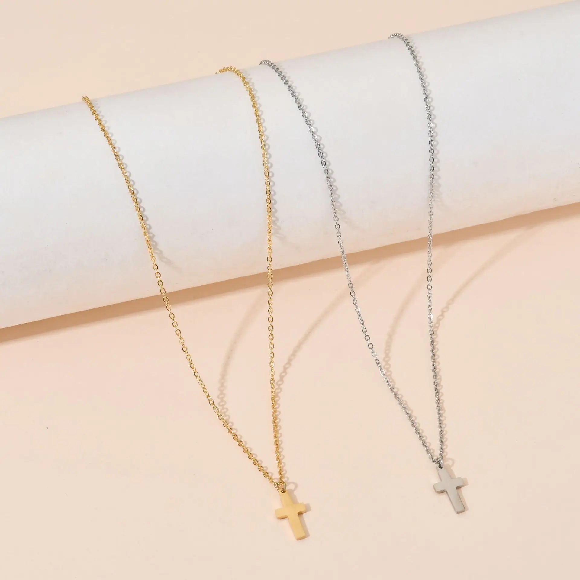 Stainless Steel Cross Necklace For Women Gold Silver Color Waterproof Chain Men Fashion Never Fade Jewelry Accessories Vera Lux
