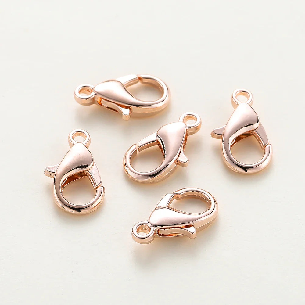 10pcs/lot 14K 18K Gold Plated Necklace Extender Chain Lobster Clasps Jump Ring Connectors Clips For DIY Jewelry Bag Craft Making Vera Lux