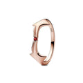Rose Gold Clor Flower Heart Pink Ring New Hot Selling  Rings Suitable For  Matching DIY Birthday Gift 925 Silver Vera Lux