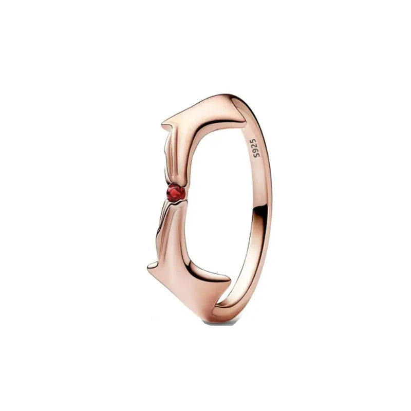 Rose Gold Clor Flower Heart Pink Ring New Hot Selling  Rings Suitable For  Matching DIY Birthday Gift 925 Silver Vera Lux