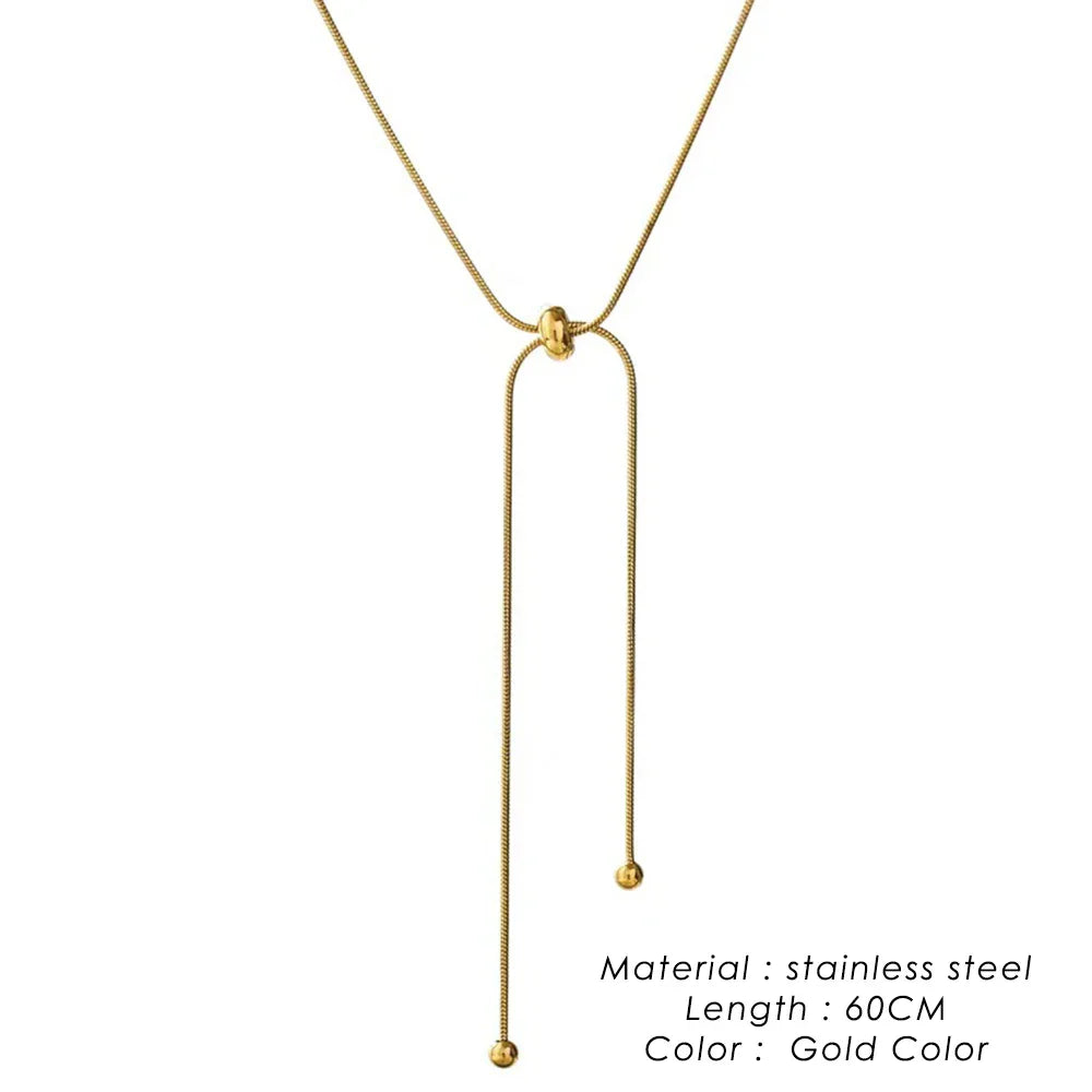 Korean Adjustable Stainless Steel Bracelet for Women Girl Men High Quality Design Gold Color Snake Chain Jewelry Wholesale Vera Lux