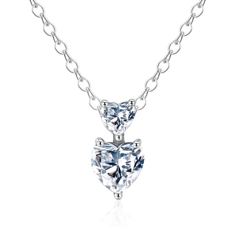 925 Sterling Silver Heart Bow Necklace Fit Christmas Jewelry For Women DIY  Making Party Wedding Gift Vera Lux