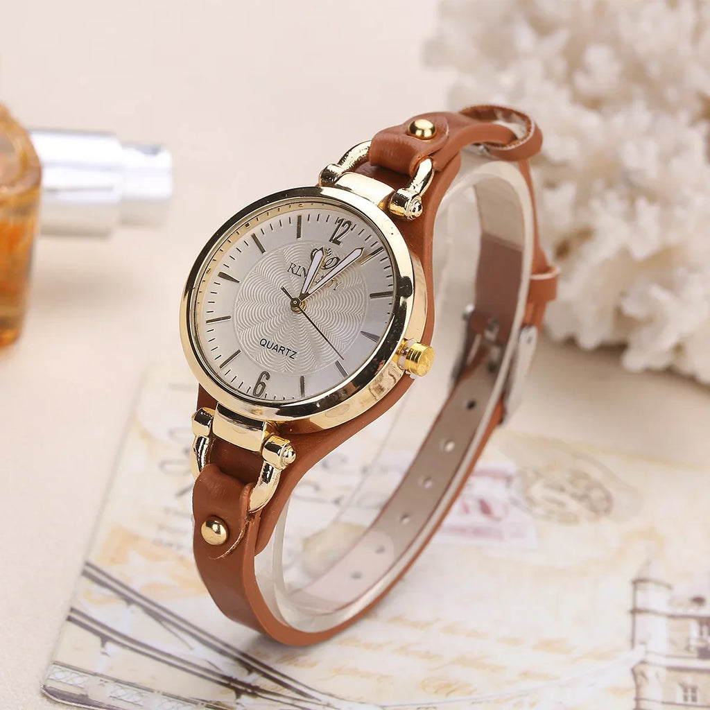 Women's Fashionable Minimalist Luxurious Quartz Watch Leather Dial Vera Lux