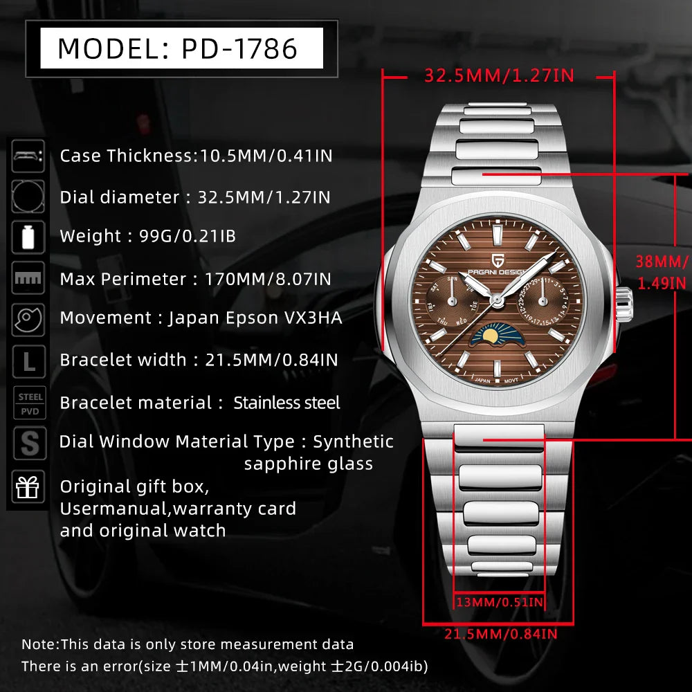 2024 New PAGANI DESIGN Women's Watches Luxury Watch For Women Quartz Wristwatch Ladies Sapphire Waterproof Exquisite Gift Clock Vera Lux