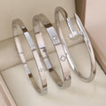 1pc 18K Gold Plated Stainless Steel Stackable Bracelet With Chain And Clover Design, Fashion Style For Women, Suitable For Casua Vera Lux
