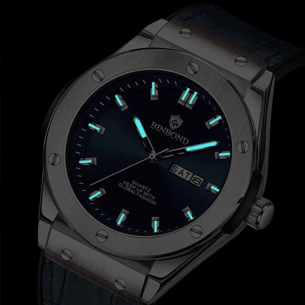 Man New Casual Business Leather Clock Men Luxury Watch Automatic Watches Mens Top Fashion Quartz Wristwatches Relojes De Hombre Vera Lux