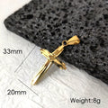 Trendy Men's 18K Gold Plated Stainless Steel Cross Pendant Necklace Christian Wedding Gift Jewelry Hiphop Style Vera Lux
