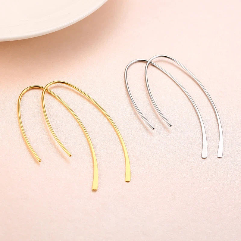 Stylish Geometric Hoop Earrings for Womens Girls Stainless Steel Minimalist Elegant Earings Vera Lux