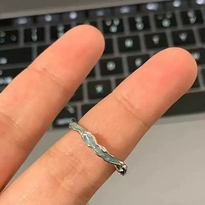 925 Sterling Silver Luxury Quality Jewelry Irregular Drop Glue Adjustable Rings For Women Accessories Jewellery Argent 925 Vera Lux