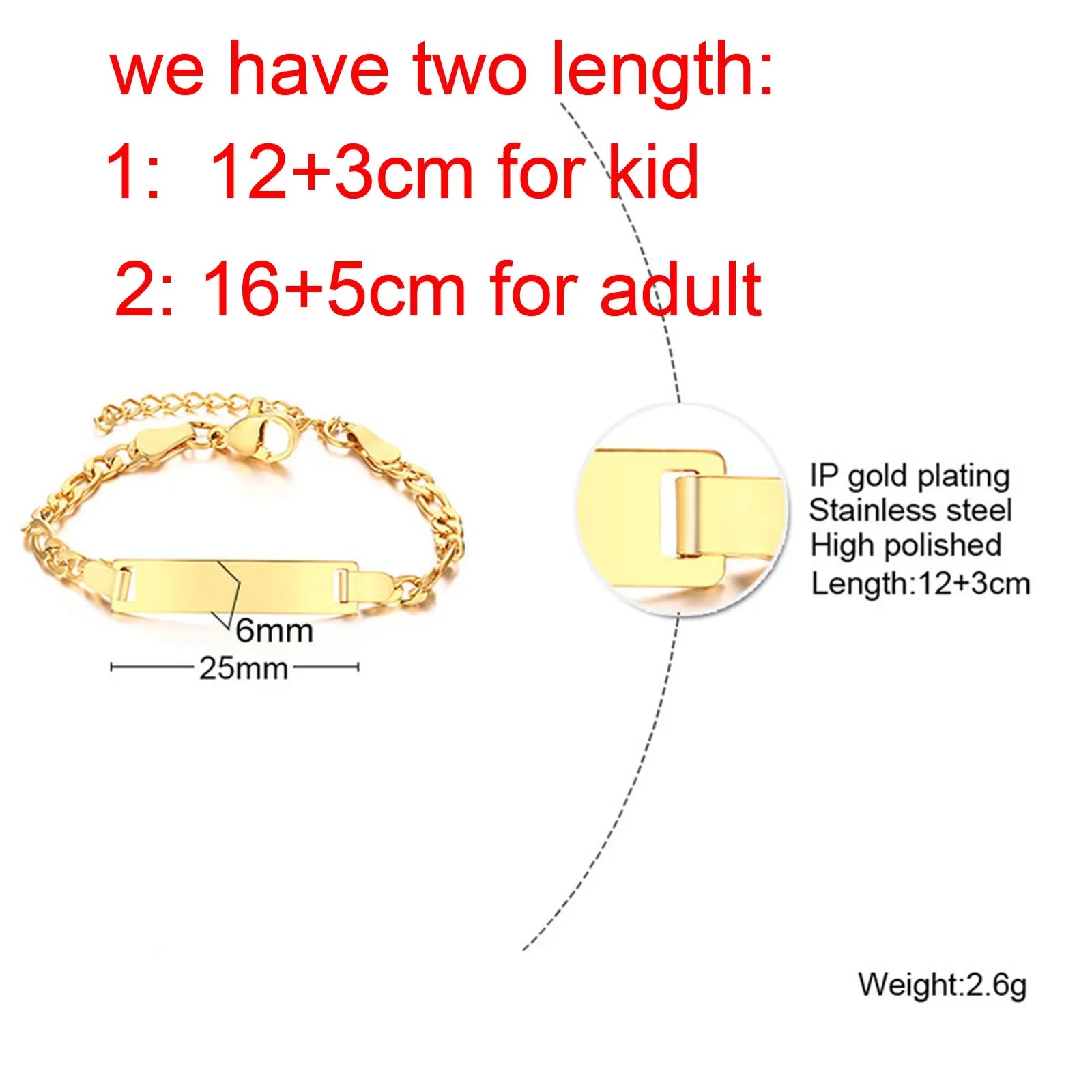 Baby Kids Bracelet, Stainless Steel Chain Bracelet Adjustable Link without Name,Girl Boy Children Birthday Gift Vera Lux