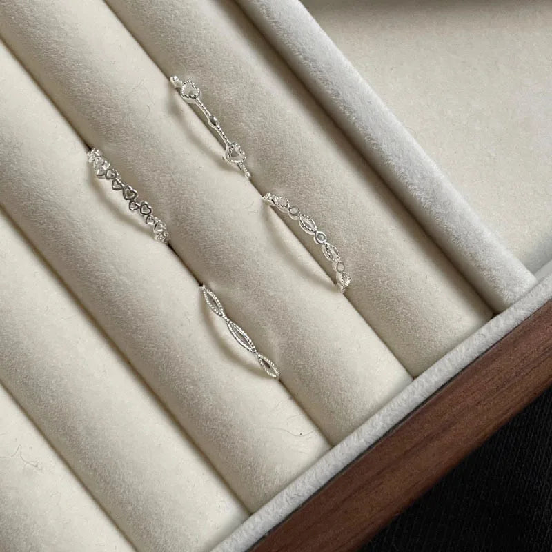 VENTFILLE 925 Sterling Silve Love Heart Hollowed Out Ring For Women Girl Extremely Fine Korea Ins Jewelry Gift Dropshipping Vera Lux
