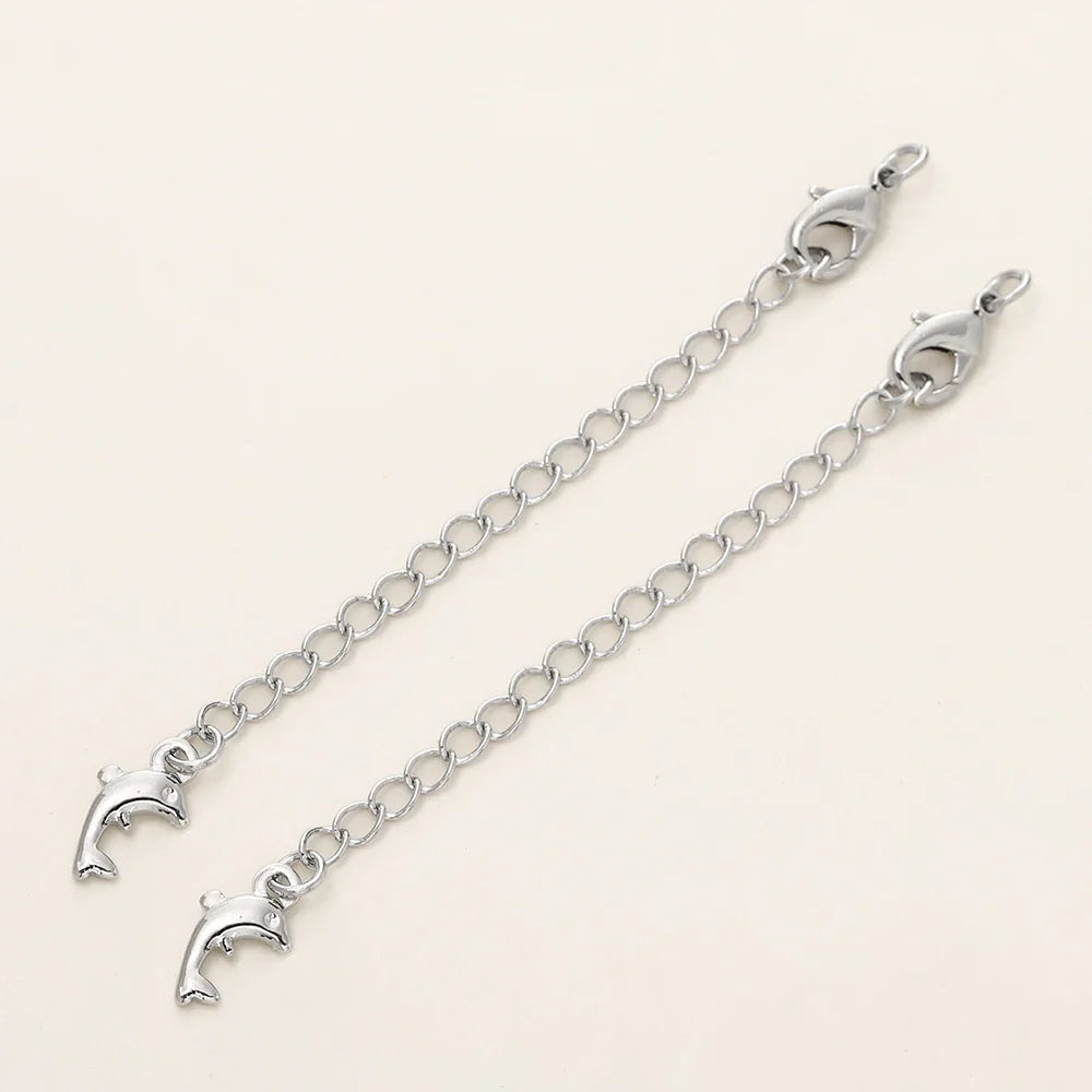 5/10pcs/Pack 14/18K Gold Color Plated Brass Various Extension Chain With Lobster Clasps for DIY Necklace Jewelry Making Findings Vera Lux