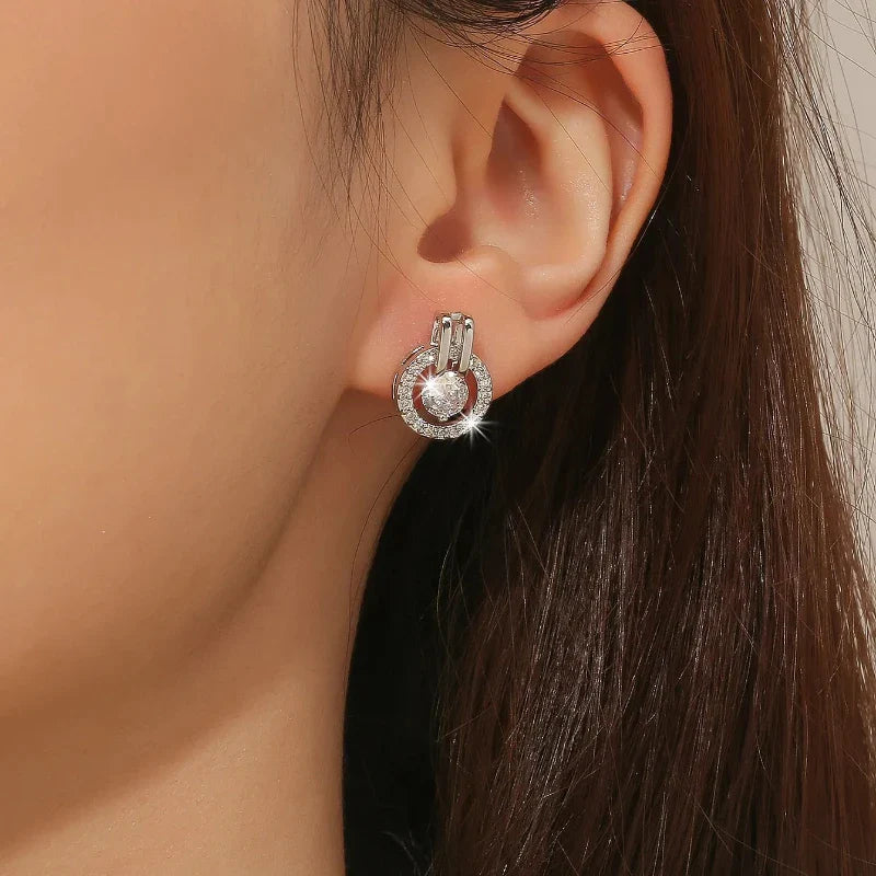 Exquisite Fashion Chic Round Zircon Earrings Casual Ins Assorted Niche High-grade Sense Selling Elegant Accessories Vera Lux