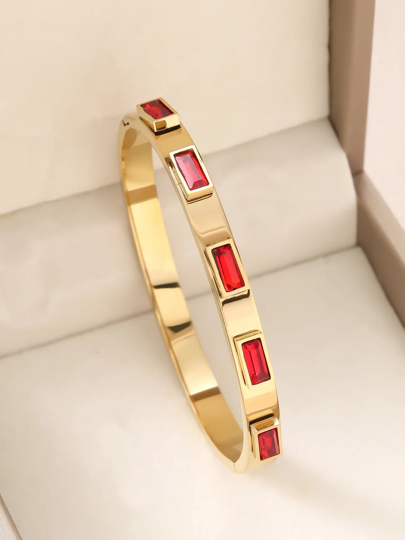 1pc 18K Gold Plated Stainless Steel Stackable Bracelet With Chain And Clover Design, Fashion Style For Women, Suitable For Casua Vera Lux