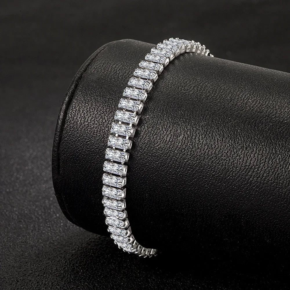 925 Sterling Silver Bracelet Elegant Zircon Crystal Fashion Jewelry For Women Engagement Wedding Glamour Jewelry 18CM Vera Lux